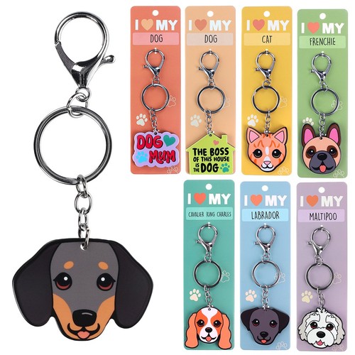Dog cat breed keyring cute - keyring,
