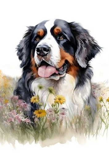 Bernese mountain dog greeting - bernese,