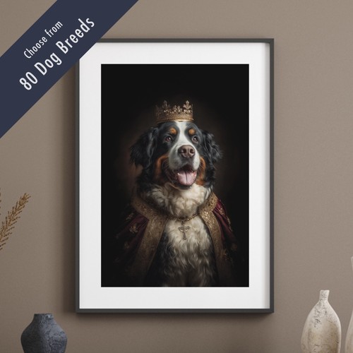 Royal dog portrait print - royal,